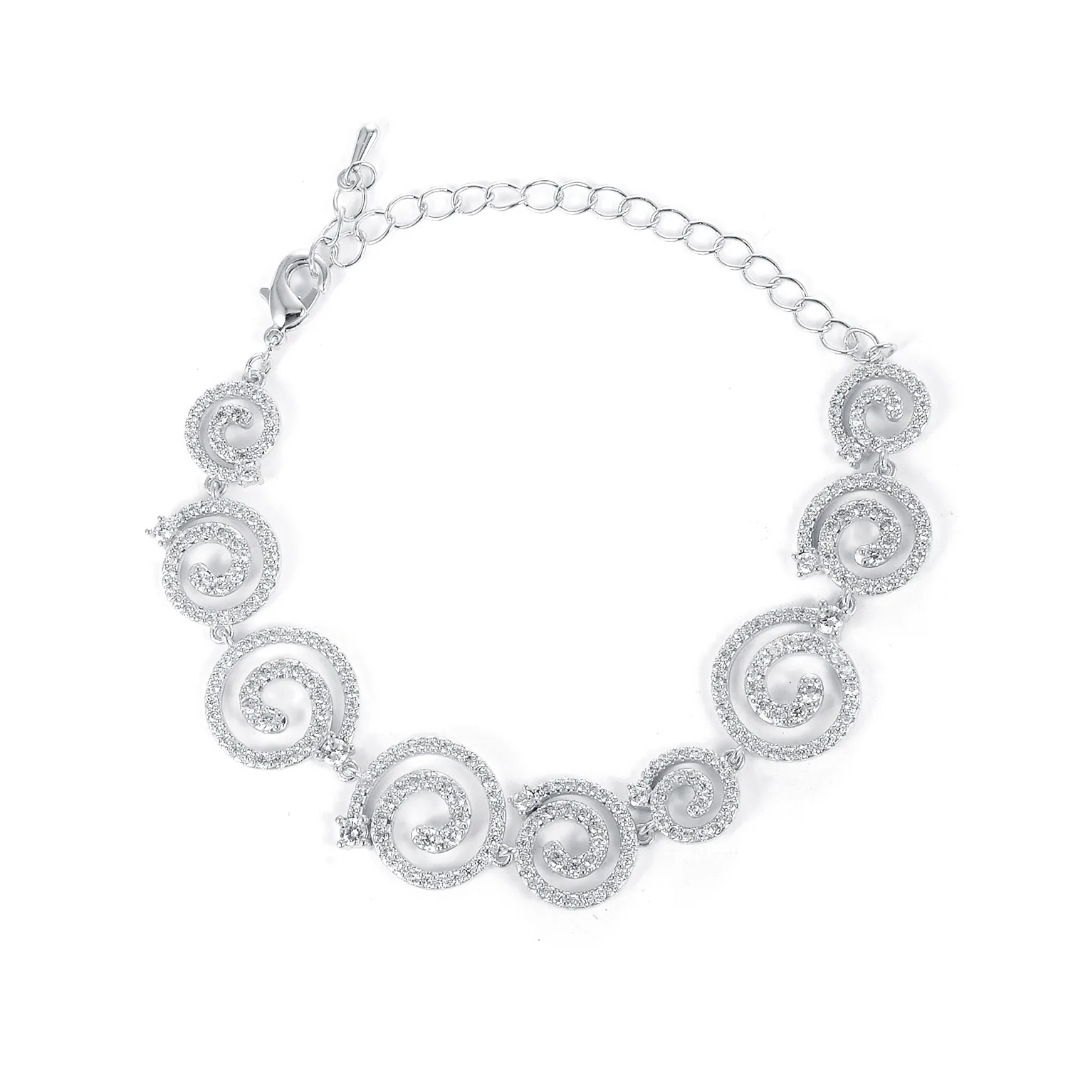 Round Disc Copper Wrist Bracelet with Cubic Zircon 2022 New Trend Fashion Jewelry for Women Girls