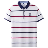 Mode rayé à manches courtes hommes polo été tendance marque lettre broderie design affaires décontracté respirant Paul T-shirt 4
