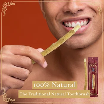 Spazzolino da denti in ramoscello Miswak naturale al 100% fatto a mano, tradizionale, di qualità premium, regalo adatto per la famiglia, senza plastica 1
