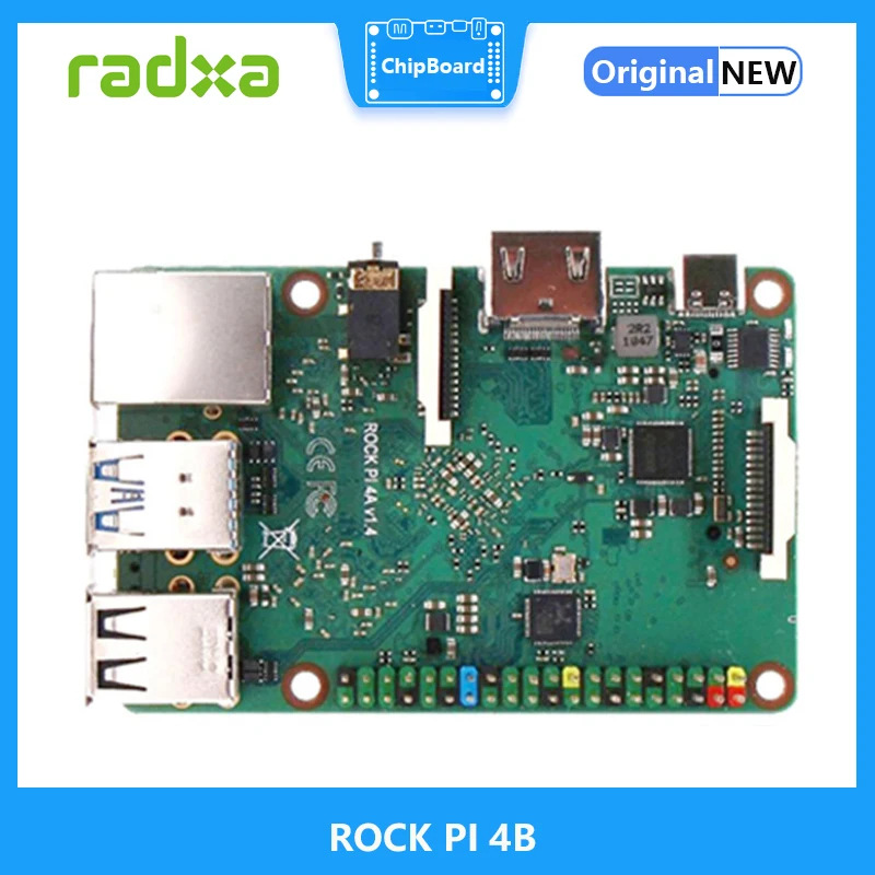 Rock Pi 4B Rockchip Board Rk3399 Cortex 6Core Sbc/Single Computer Integrato Emmc Compatibile Con Raspberry Pi Ufficiale