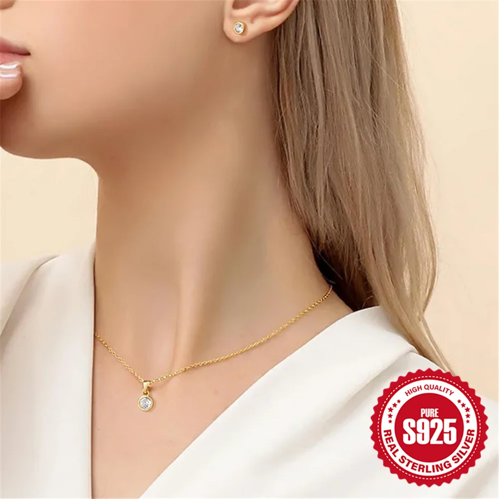 

Женский комплект из колье и серёг, из серебра 925 пробы