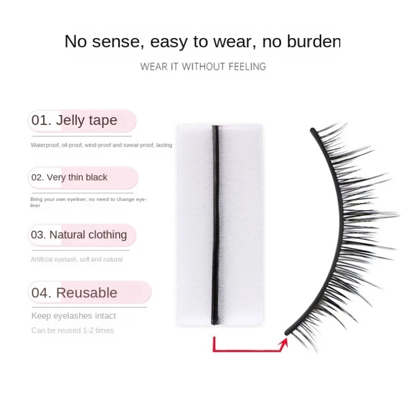 40Pcs/Box Reusable Self-Adhesive Glue-Free Eyelash Glue Strip No Glue Hypoallergenic False Eyelashes Extension Tape Makeup Tools 5