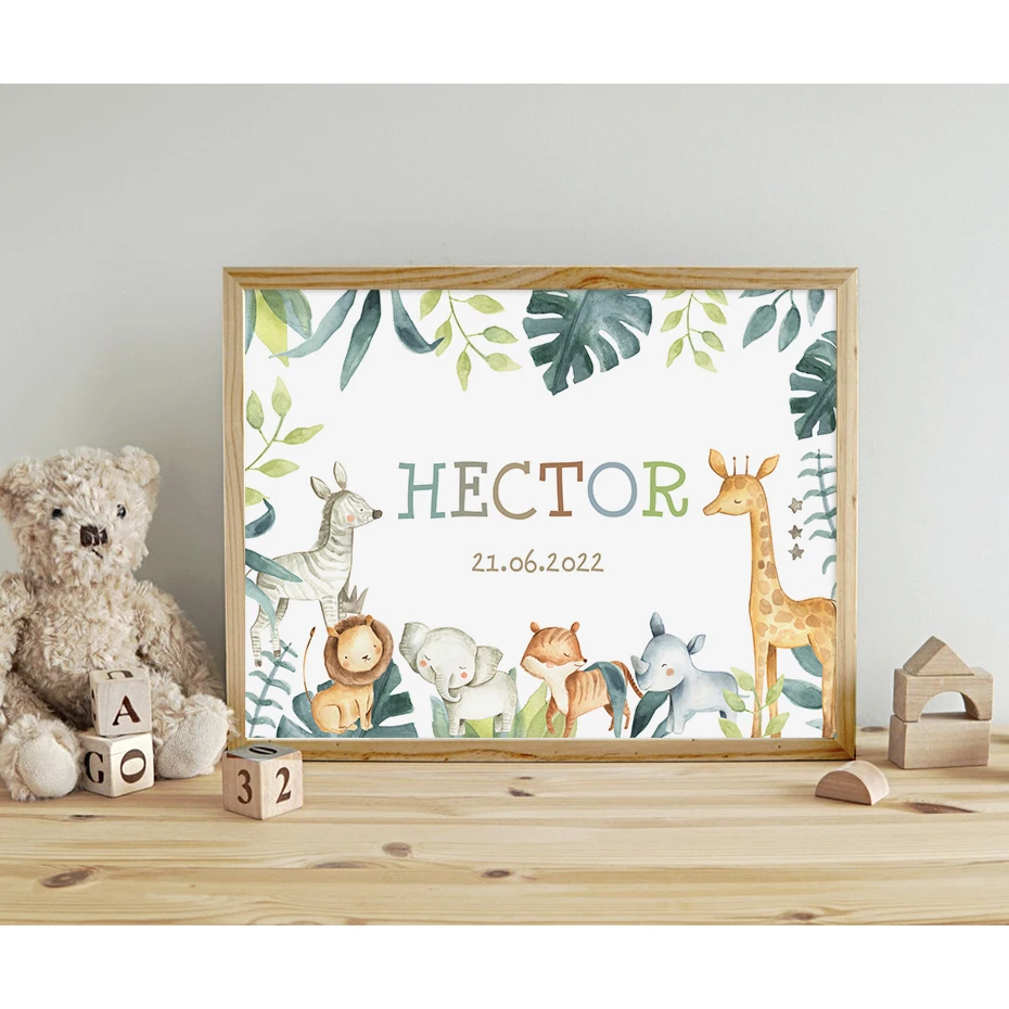 Letrero de madera personalizado con nombre de bebé, placa de cuarto de  bebé, nombre de luna, elefante soñoliento, decoración de guardería, arte de