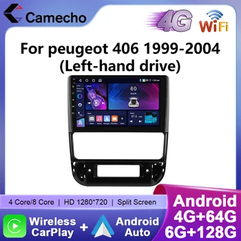 Camecho inalámbrico Carplay Android Auto Radio para peugeot 406 1999-2004 reproductor Multimedia de coche 6 + 128G WIFI 4G Mirrorlink GPS estéreo 1