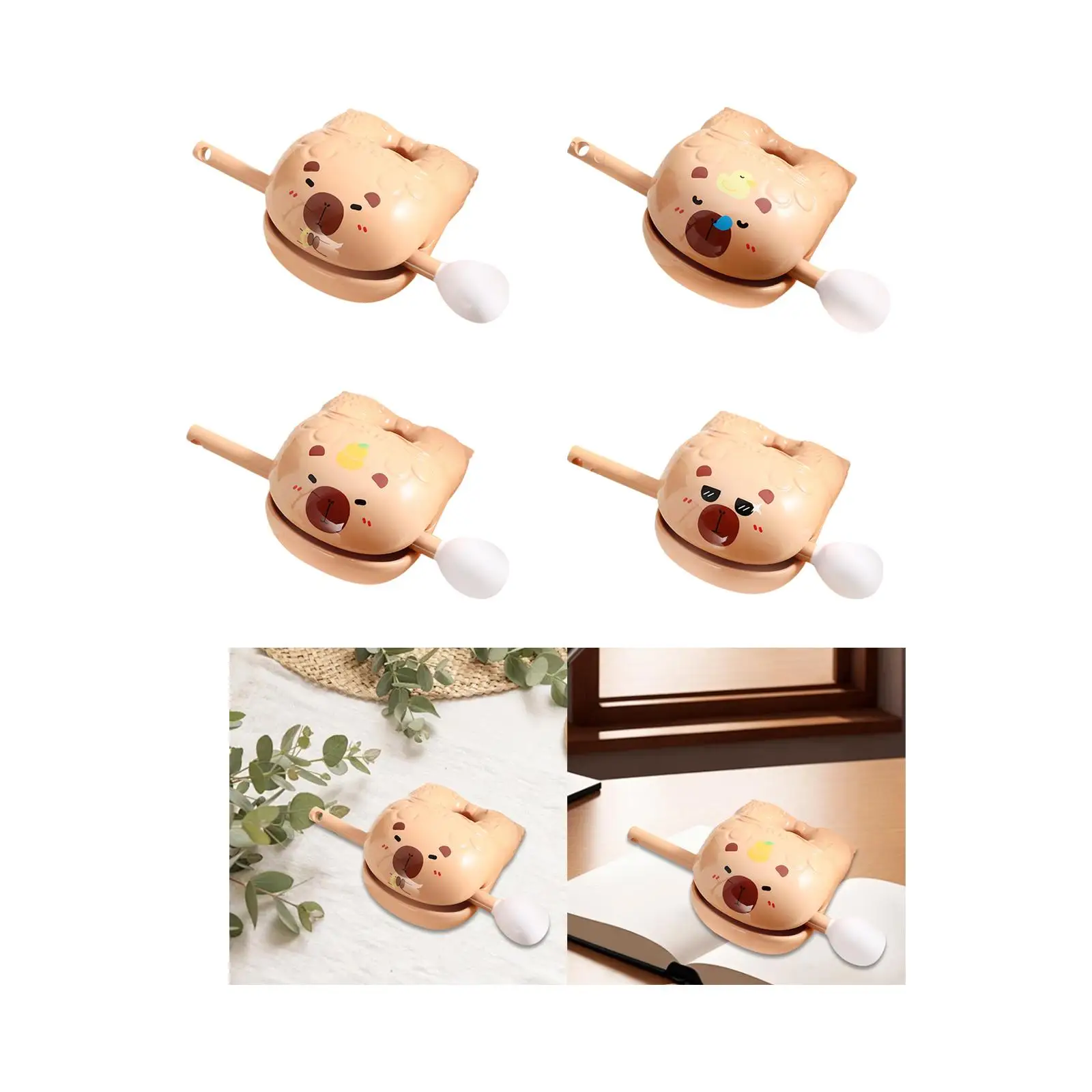 Capibara 나무 물고기 드럼 탁상 장식, 책상 사무실 홈 장식