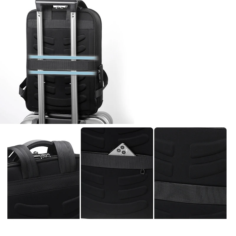 2023 New Brand Fashion Men Backpack Leather School Backpack Bag Waterproof Travel Bag Casual Leather Book Laptop Bag Male 4