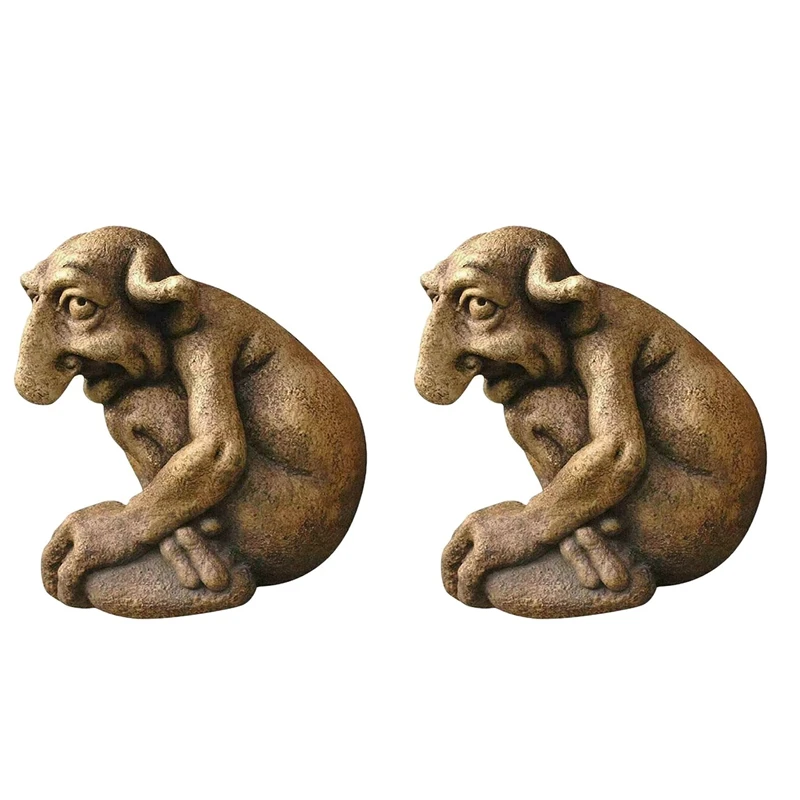 2X Garden Gargoyle Statue Naughty House Buddys Home Ornaments Decorazione E Stravagante Gargoyle Homeland