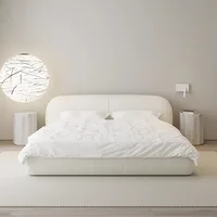 Tête de lit simple blanche en tissu, style français, chambre à coucher, design moderne, accessoires de maison 2