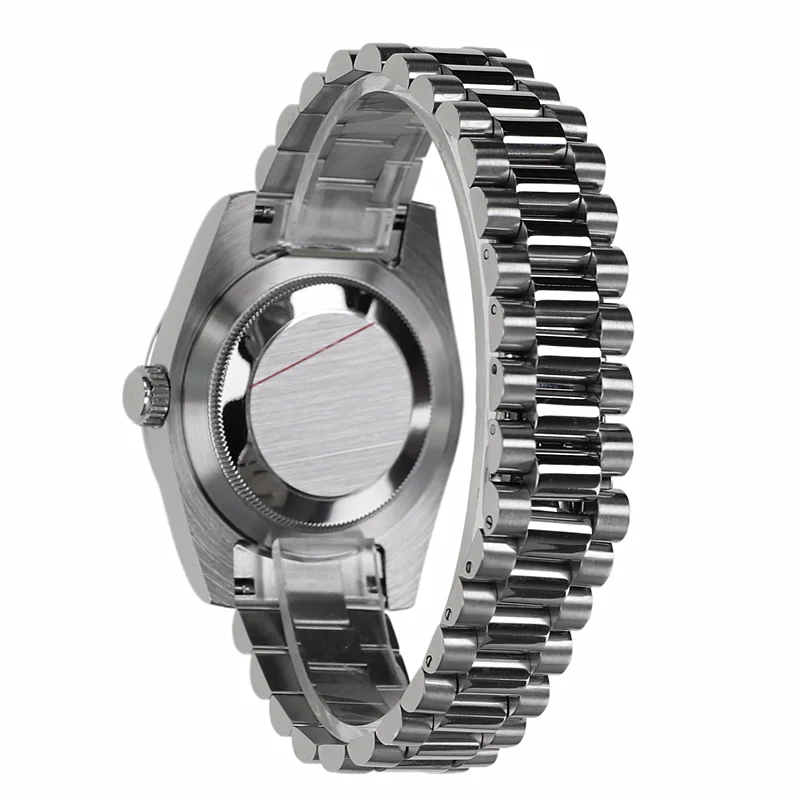 36mm 39mm Sapphire Crystal 316l Steel Watch Case And President Strap For Nh35a Nh36 Nh34 Automatic Movement SEIKO MOD