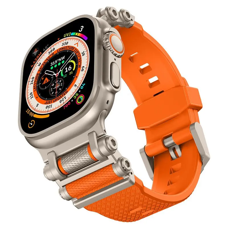 Premium Durable Metal Connector Watch Strap with TPU Sport Band