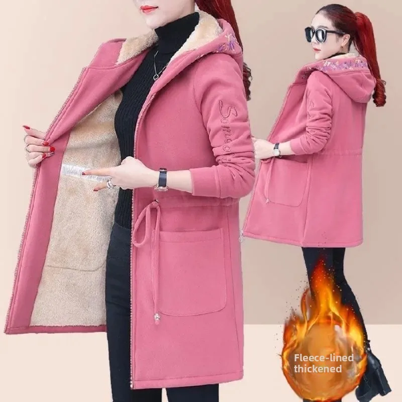 سترة فرو خروف نسائية سميكة من الصوف فضفاضة طويلة س...