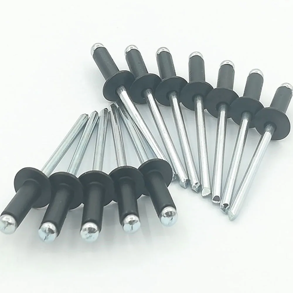 M2.4 M3.2 M4 black pull nail open aluminum core rivet decoration nail pull rivet 120PCS/box Rivets And Fasteners Rivets And Screws