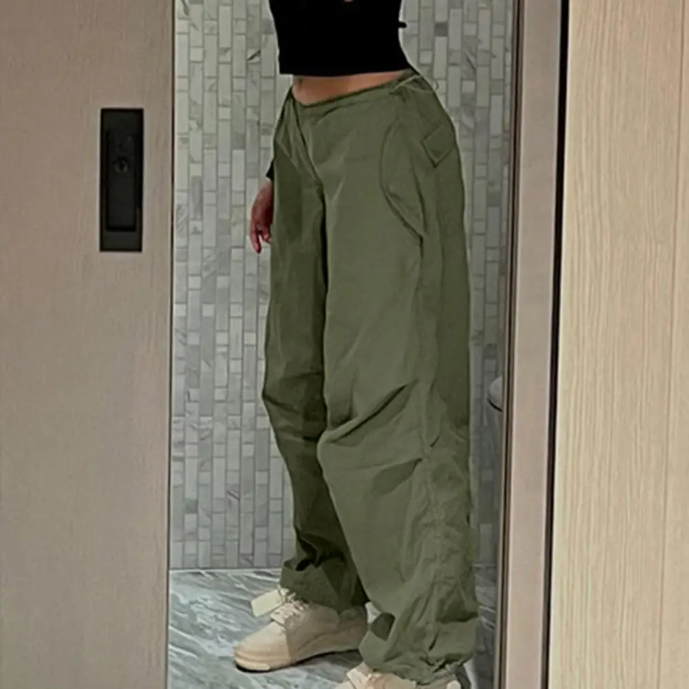 Women Drawstring Cargo Pants Y2K Harajuku Loose Wide Leg Streetwear