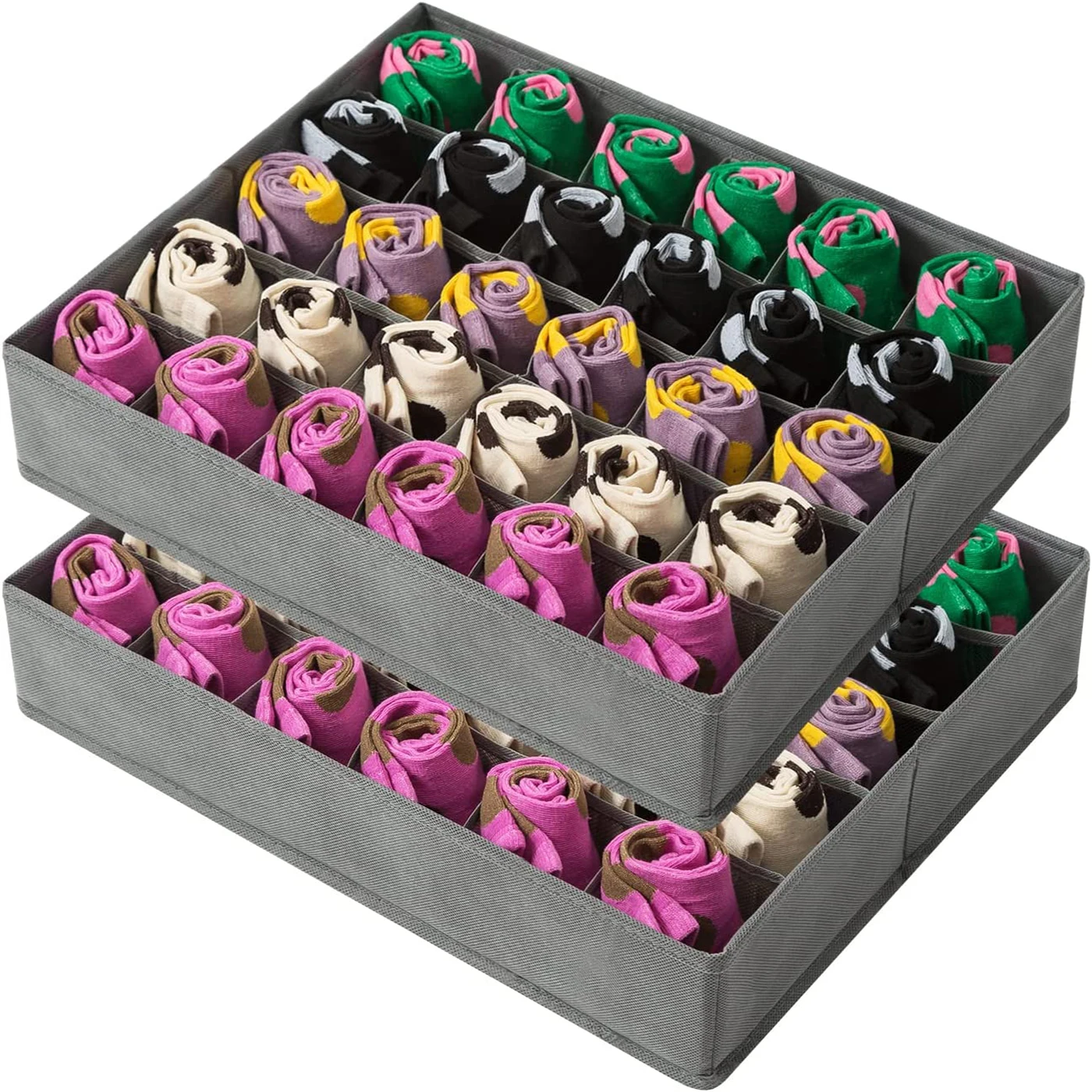 24 Grids Foldable Underwear Organizer Cabinets Drawer Underwear Storage Box Hard Bra Socks Organizer Closet Clothes Storage