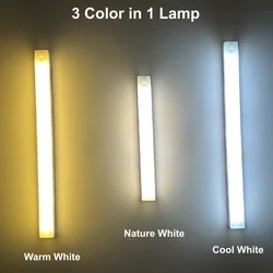 Wireless Rechargeable Motion Sensor LED Night Light (3 Color in 1 Lamp)