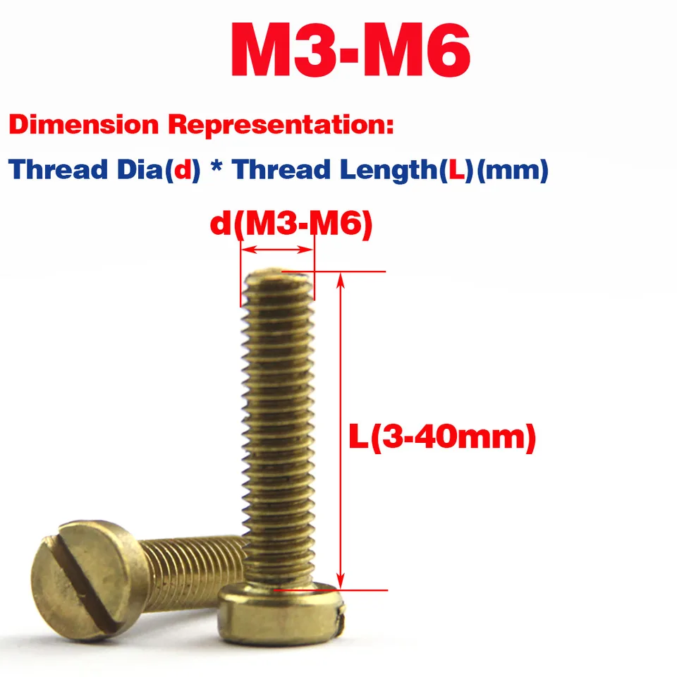 Gewindeschraube Messing M3 X 16 Mm Schlitz Zylinderkopf 8 Stück Kaufen
