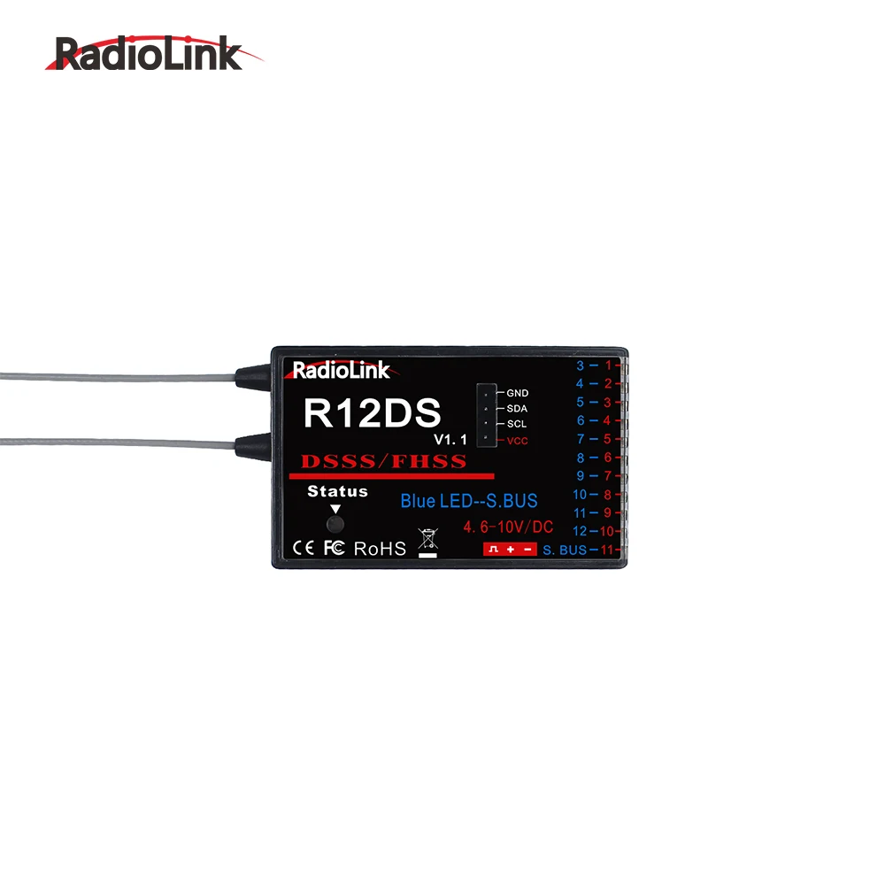 Ricevitore RC R12DS 12 Canali SBUS/PWM 2.4GHz per Drone