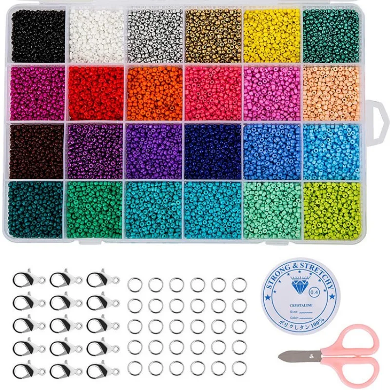 24 grids Czech Glass Seed Beads Kit Jewelry Beads Set Letter Loose Spacer For Bracelet Necklace Jewelry Making DIY