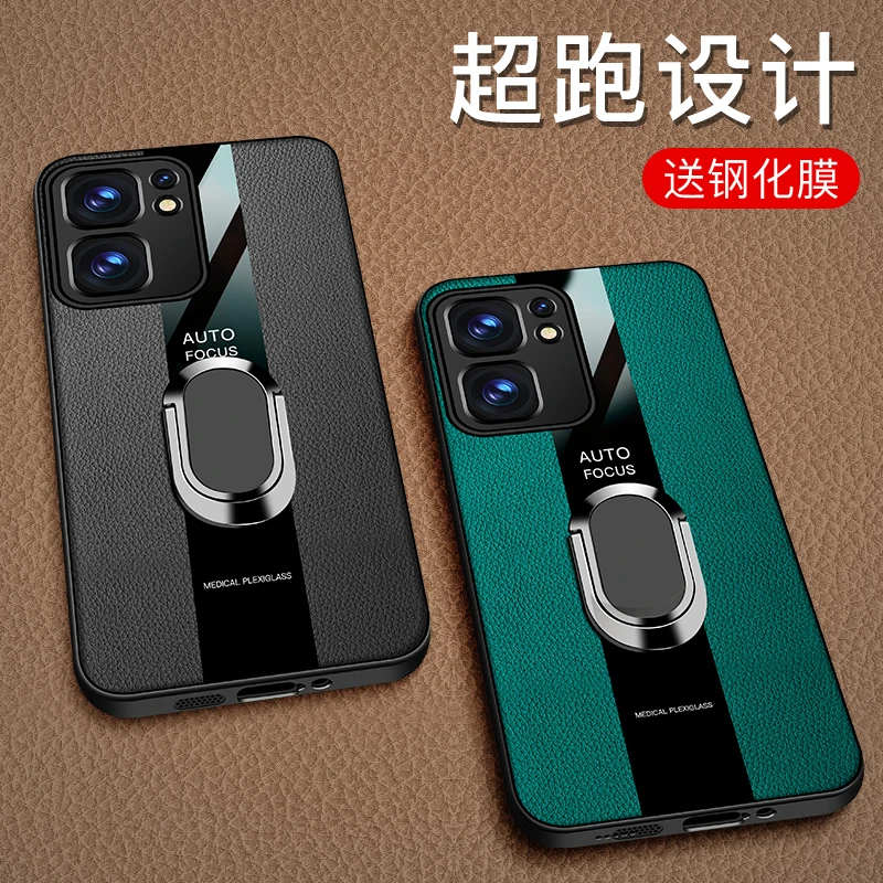 Luxurious Leather Magnetic Stand Cover with Racing Style Shockproof Bumper