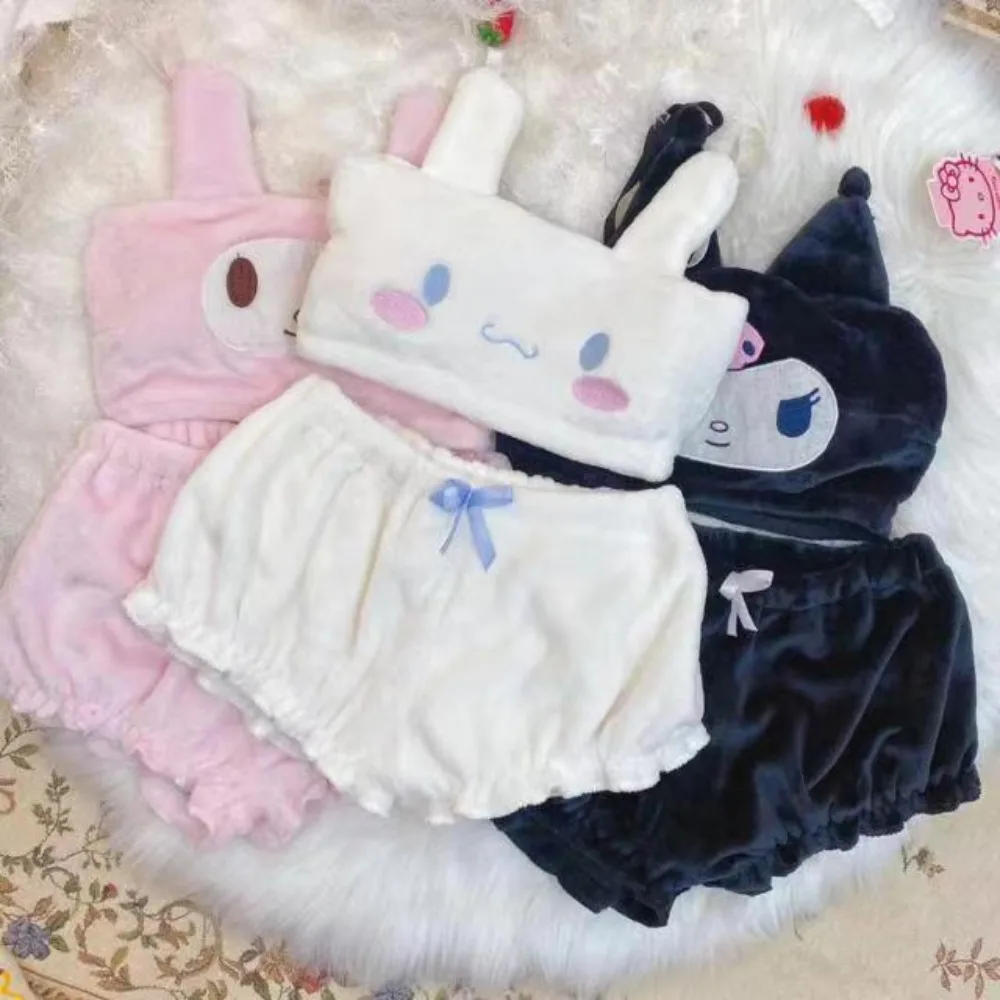 

Sanrio Cinnamoroll аниме японская Милая Домашняя одежда комплект нижнего белья для девочек косплей мультфильм плюшевая Пижама Мягкие Подтяжки Топ подарок