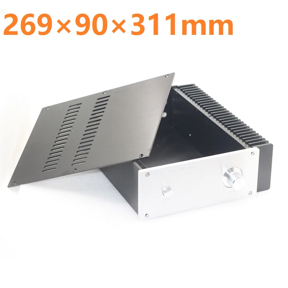 W269 H90 D311 Diy Anodized Heat Sink Enclosure Preamp Amplifier Housing Audio Aluminum Shell