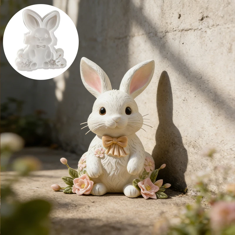Rabbit Flower Pendant Mold 5