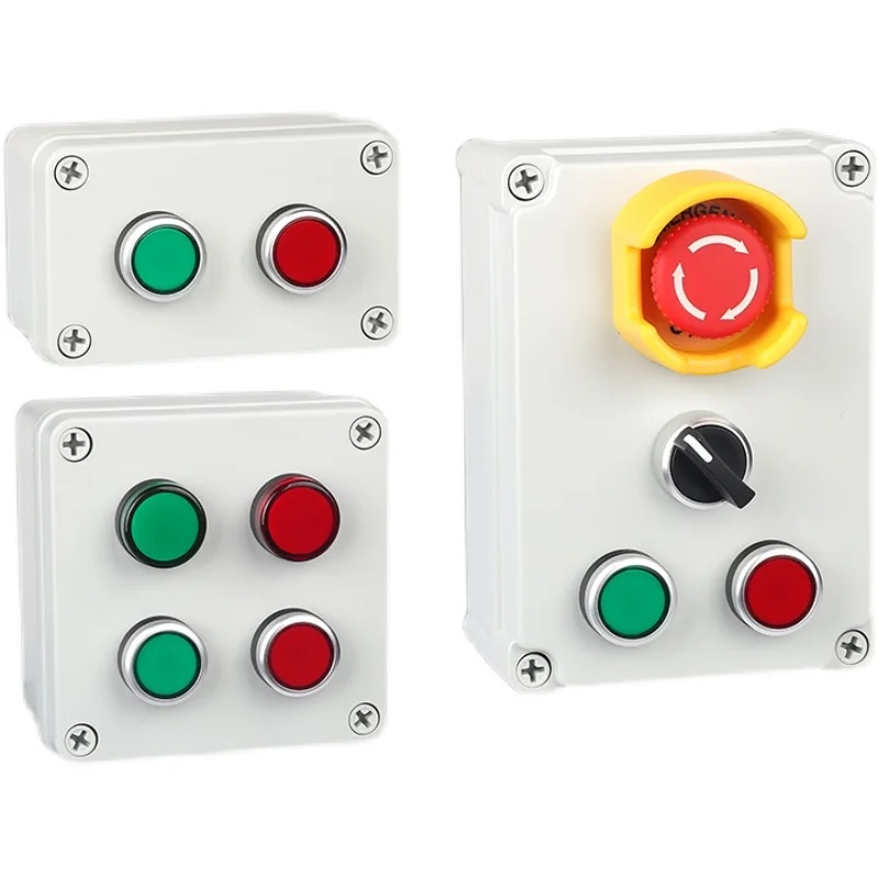 

Button Switch Control Box Handheld Customized Electrical Control Box Emergency Stop Start Indicator Light Power Waterproof Case