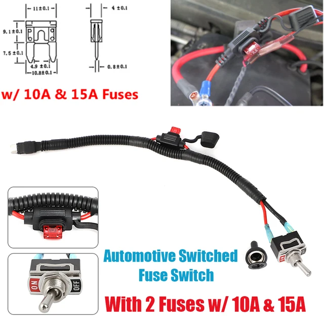 Switched Fuse Universal Automotive Switched Fuse Switch For Mini Fuse WIth wire - Image 2
