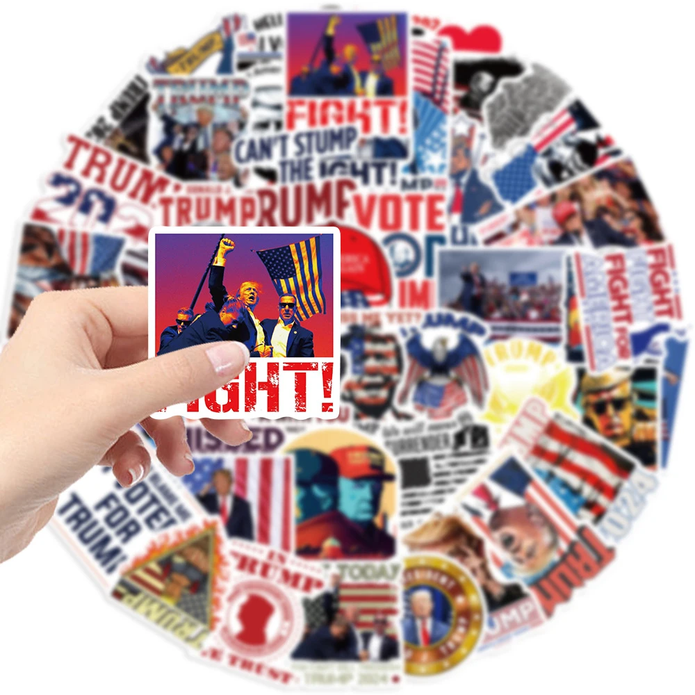 Cartoon Sticker Cartoon Stickers 10/30/50pcs Funny Donald Trump Graffiti Stickers Cartoon Decals Laptop Motorcycle Travel Luggage Waterproof Sticker Kid Toy