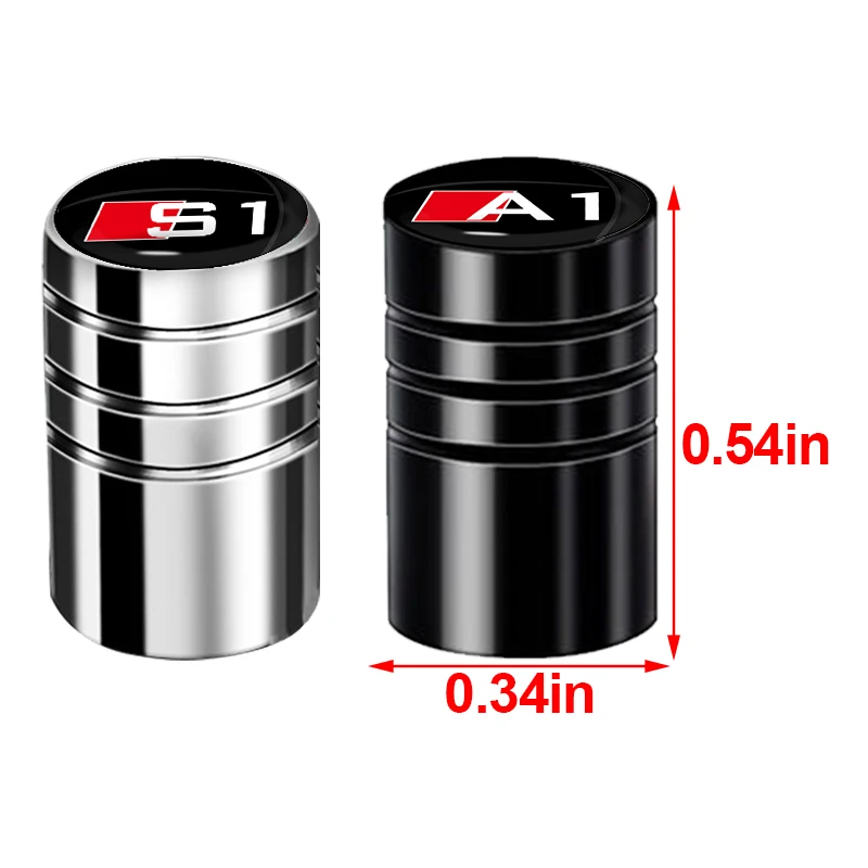 4Pcs/Set Metal Car Wheel Tire Valve Caps Decorate Stems Covers For Audi Sline RS A8 A1 A3 A4 A5 A6 A7 Auto styling Accessorie