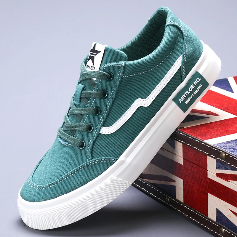 Red Canvas Casual Shoes For Men Comfortable Low Cut Vulcanized Shoes Men Lace-Up Lightweight Flat Sneaker Men espadrilles hommes 5