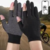 Non-slip Touchscreen Nylon Gloves Men Women Summer Outdoor Riding Sport Fitness Breathable Non-slip Sunscreen Half Finger Gloves 4
