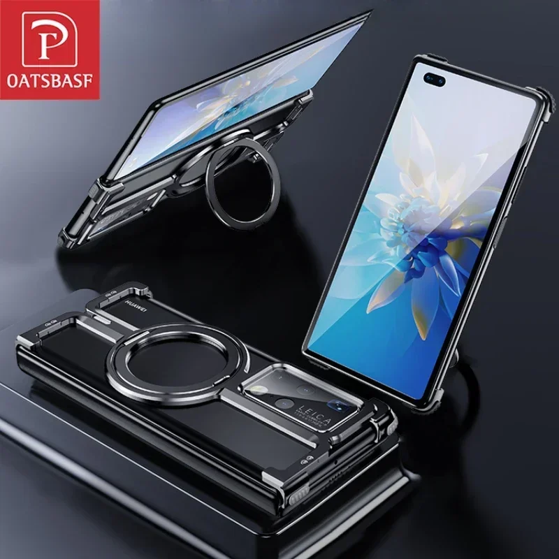 Oatsbasf Frameless Magnetic Protective Phone Case with 360° Rotatable Stand