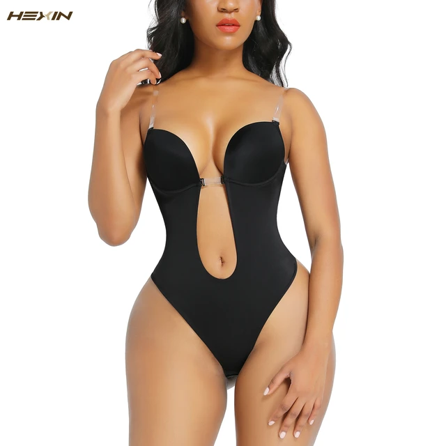 Shapewear Bodysuit Backless U Plunge Thong ShaperWomen Deep V-Neck Body  Shaper Padded Bra Waist Trainer Push Up Party Underwear - AliExpress