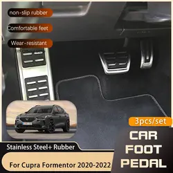 Car Pedals For Cupra Formentor 2020 2021 2022  Accelerator Gas Brake Footrest Stainless Steel Non-slip Pedal Cover Pads AT MT
