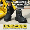 Lynjacye Work Boots Mid Cut Safety Shoes Men Work Sneakers Indestructible Shoes Puncture-Proof Protective Shoes Work Boots 4