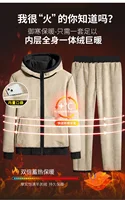 Ensemble de survêtement en cachemire d'agneau pour homme, sweat-shirt à capuche en laine, épais et chaud, vêtements de sport, ensemble deux pièces décontracté 3