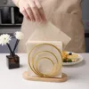 Napkin Holder, Countertop Napkin Organizer, Desktop Paper Dispenser with Wood Base, for Restaurants Cocktail Cookouts Bar Decor 3