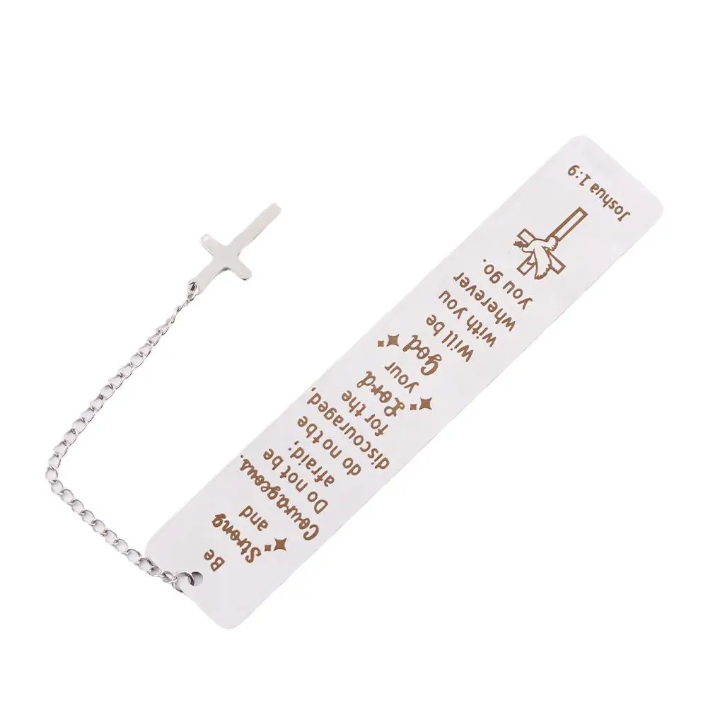 Creative Metal Bookmark With Cross Pendant Inspirational Day Student Stationery Page Reading Book Mark Teacher's Book Gifts K0J9