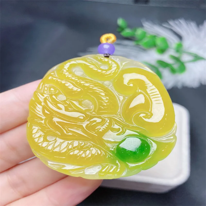 

Hot Selling Natural Hand-carve Jade Dragon Brand Necklace Pendant Fashion Jewelry Accessories Men Women Luck Gifts