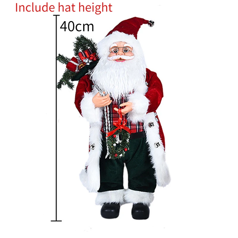 thumbnail image 1 of Muñecos de Papá Noel de pie grandes de 60 cm, colgantes navideños 2024, decoración de árbol de Navidad para el hogar, regalos de Navidad para niños, 1 of 5