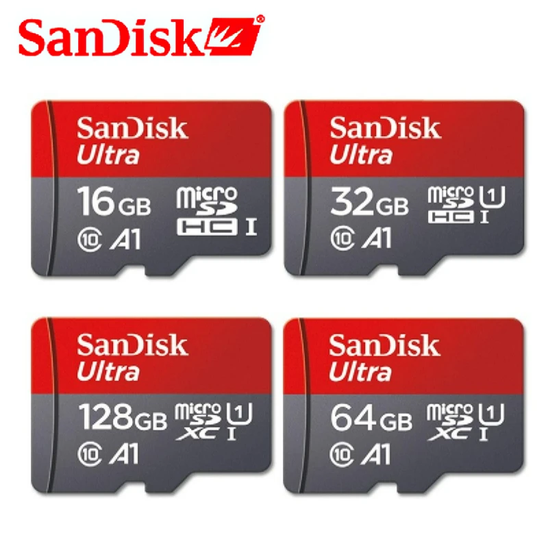 100% SanDisk A1 Memory Cards Camera Card 16GB 32GB 64GB Micro SD Card 128GB 120MB/s Class 10 UHS-1 flash card Microsd TF/SD Card standard sd card