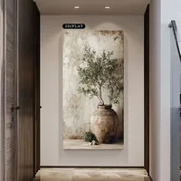 ภาพพิมพ์บนผ้าใบลายต้นมะกอกขนาดใหญ่ในชนบท ภาพพืชเรียบง่าย ศิลปะตกแต่งผนังบ้านไร่ โปสเตอร์สำหรับตกแต่งห้องนั่งเล่น 5