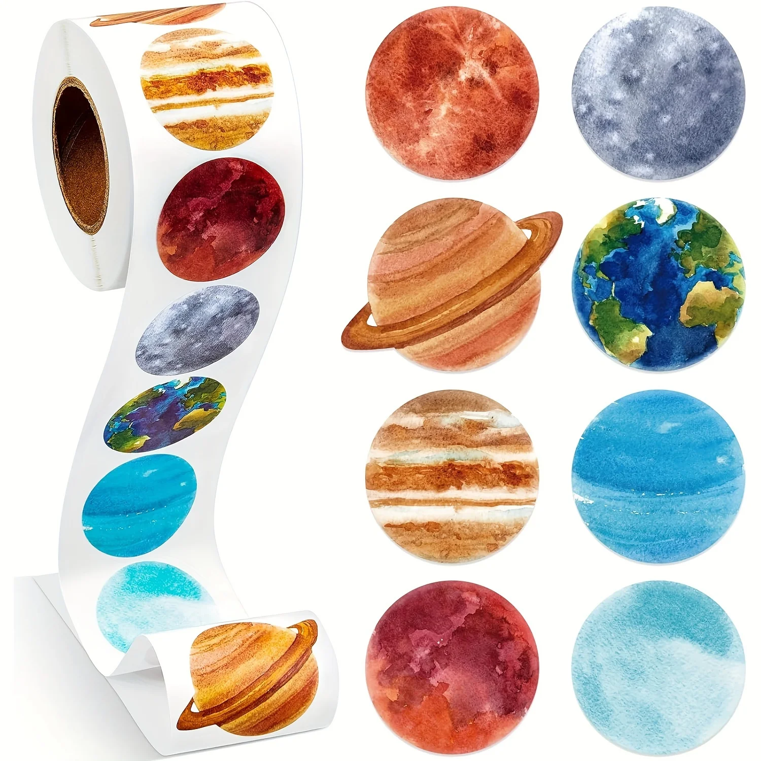 500 Stück/Rolle Weltraum-Planeten-Aufkleber Geschenktüten-Umschlagversiegelungen Geburtstagsparty-Dekorationen Bürobedarf Festival-Party-Geschenke – Detail 1