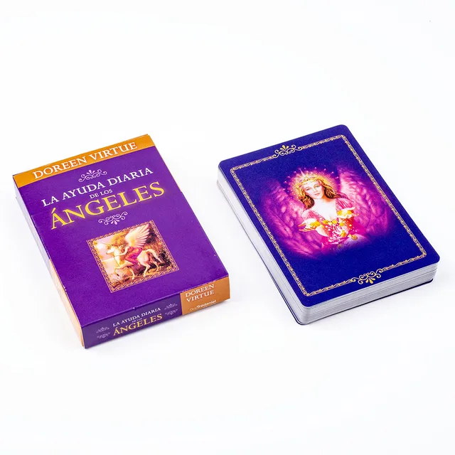 Guide quotidien des vos anges Oracle 44 cartes Deck 10.4*7.4 cm Version espagnole destin Divination Tarot jeu de société 3
