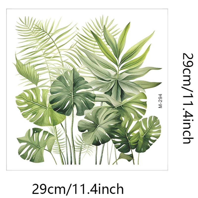 Vinyl stickers toilet stickers toilet wall stickers tropical green plant turtle back leaf wall sticker bathroom toilet decor living room cabinet home decoration decals beautify