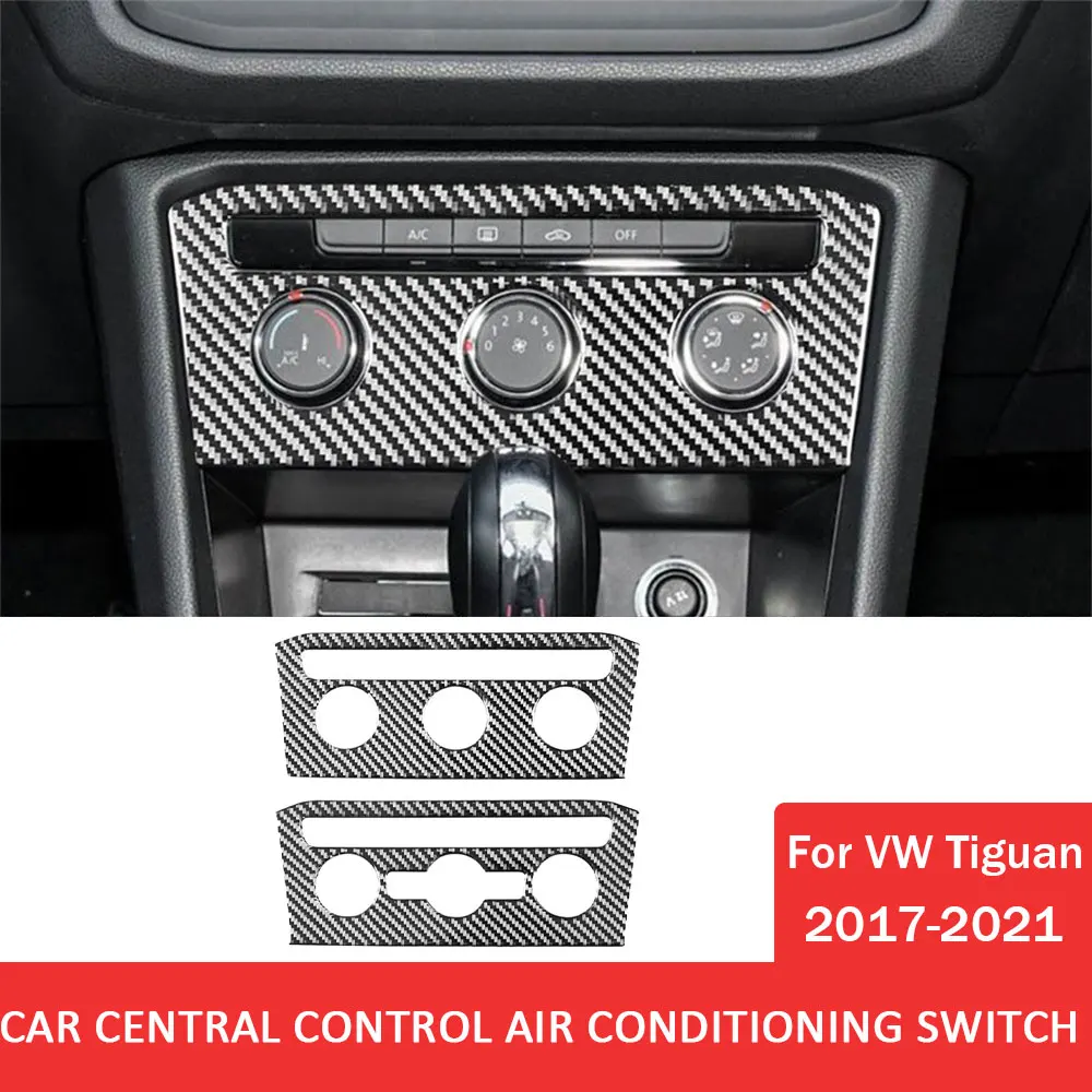 

Наклейка на панель переключателя автомобиля, наклейка из углеродного волокна для Volkswagen VW Tiguan 2017-2021, автомобильные аксессуары