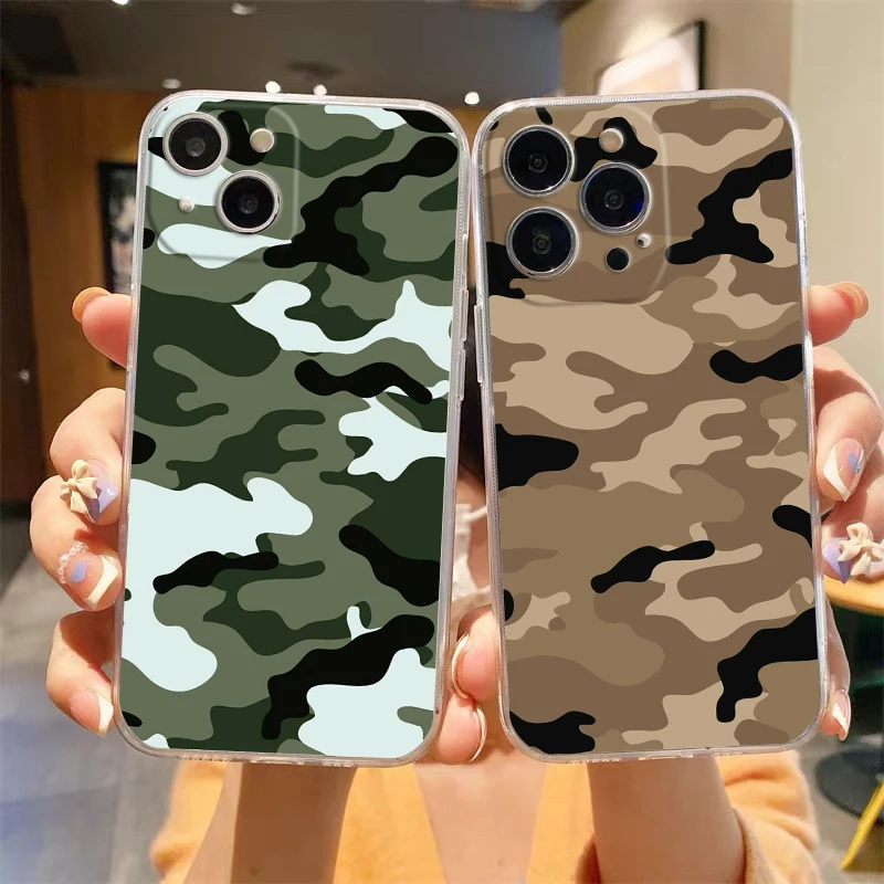 Camouflage TPU Clear Soft Cover Phone Case