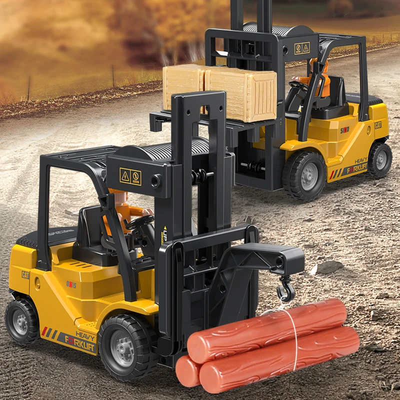 2.4Ghz Rc Excavator Toy Engineering Car Alloy and Plastic Remote Control Digger Mixing Crane Forklift Truck For Children's Gift rc cars,rc trucks,rc construction toy
