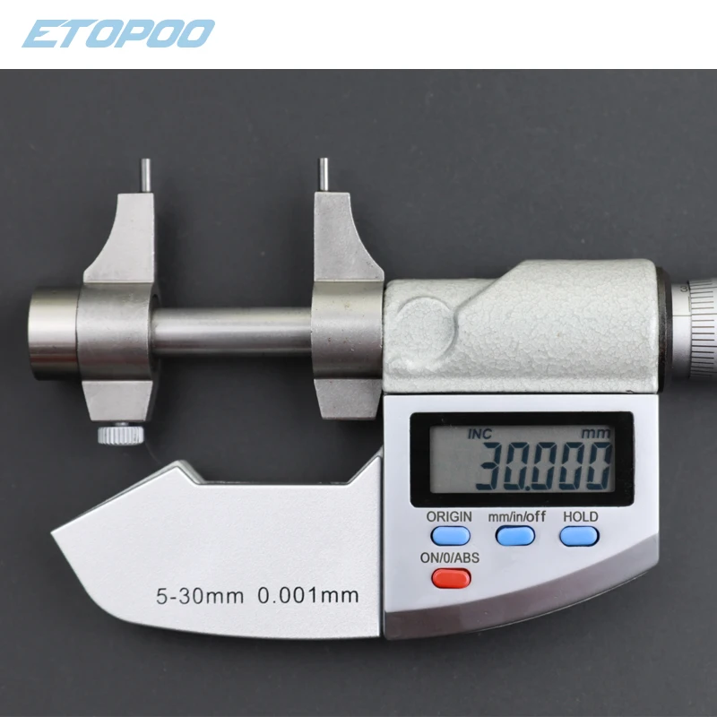 Micrometro Interno Professionale In Metallo Duro - Precisione ±0.005mm, Varie Misure Da 5-150mm - Foto 3